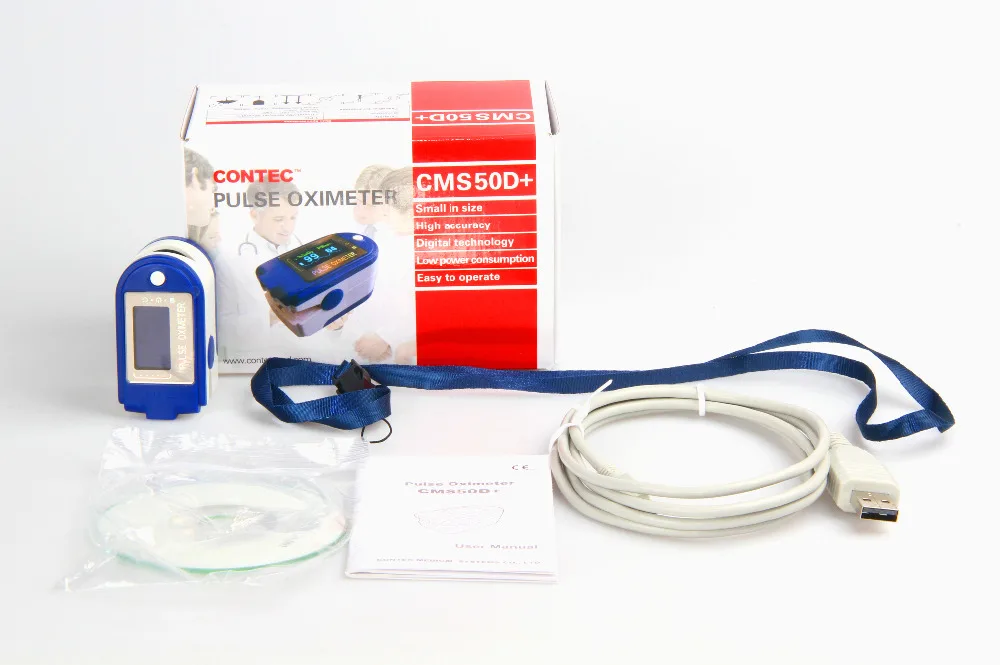 Oxímetro de Pulso Cms50d + Cms Contec Mais Software Fingertip 50d Usb 6 Toys & Sports