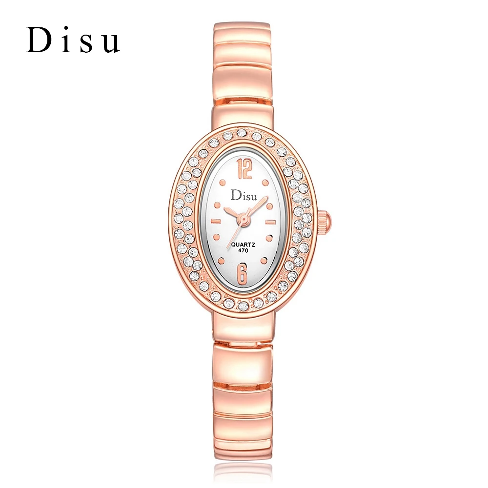 

Disu Brand Women Bracelet Watch Diamond Rose Gold Ladies Wristwatch Women Fashion Luxury Watch Crystal Women Dress Quartz Watch