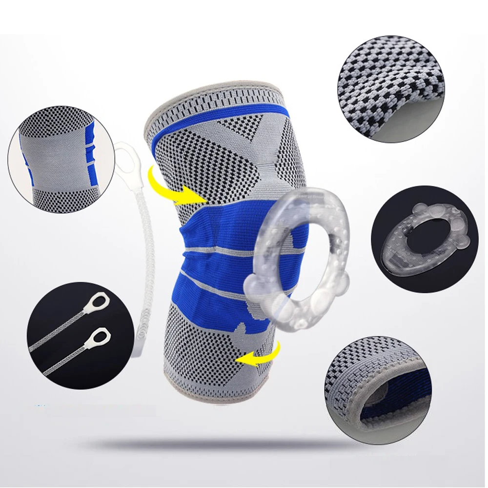 2018 Knee Pad Basketball Knee Pad Sport Safety Football Volleyball Silicone Knee Brace Tape Knee