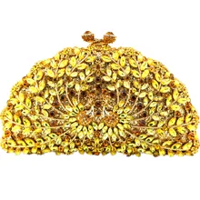 Tier-Shaped Gold Kupplung Abendtaschen Doppel Phoenix Muster Goldene Kristall Kupplung Sparkly Machen Kupplungen für Hochzeiten Tag