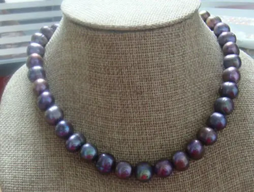 

Miss charm Jew1900 STUNNING 12-13MM TAHITIAN BLACK RED PEARL NECKLACE AAA