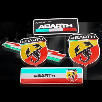 

1PCS 3D Metal Aluminum Abarth Scorpion Adhesive Badge Emblem Decal Sticker for Fiat Viaggio Abarth Punto 124 125 500 Car Styling