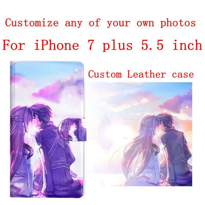 

DIY Phone bag Personalized custom photo Picture flip PU leather case cover for iPhone 7 plus 5.5 inch