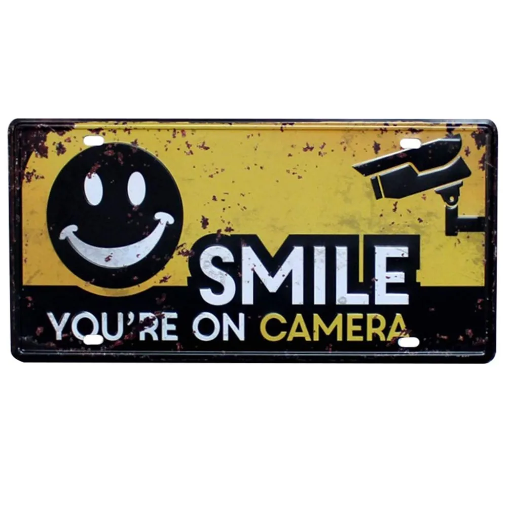 

Smile You're on Camera Video Surveillance Sign Retro Tin Poster