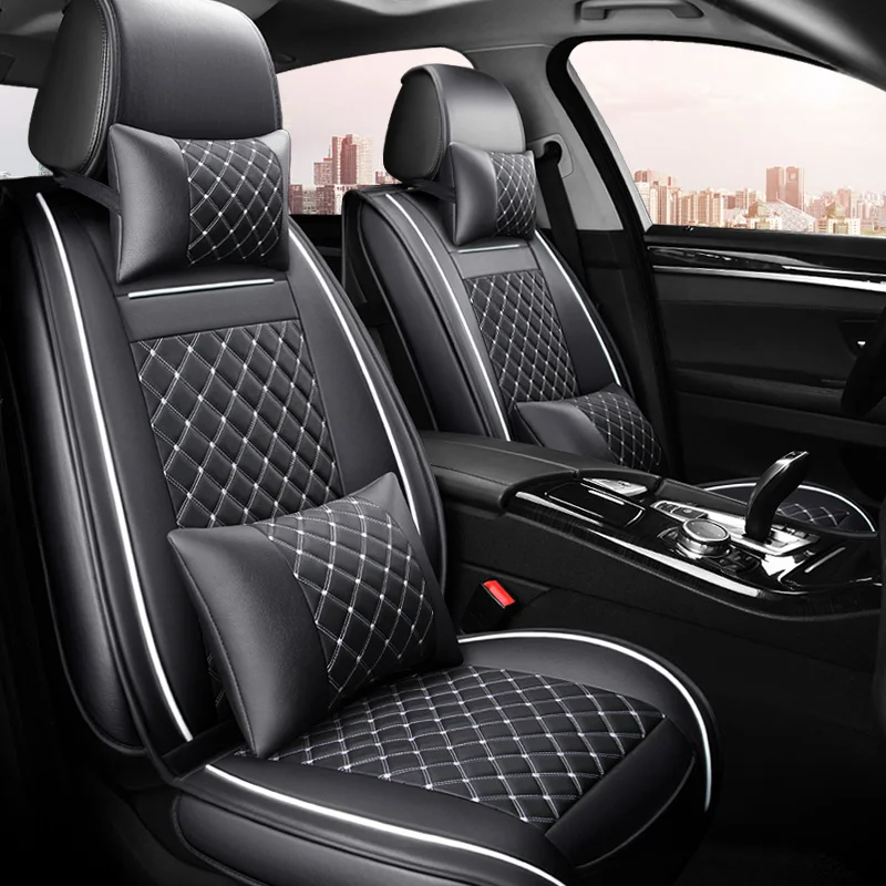 

Universal pu leather car seat cover auto seats covers for Skoda fabia octavia laura rapid skoda superb kodiaq yeti ssuv roonster