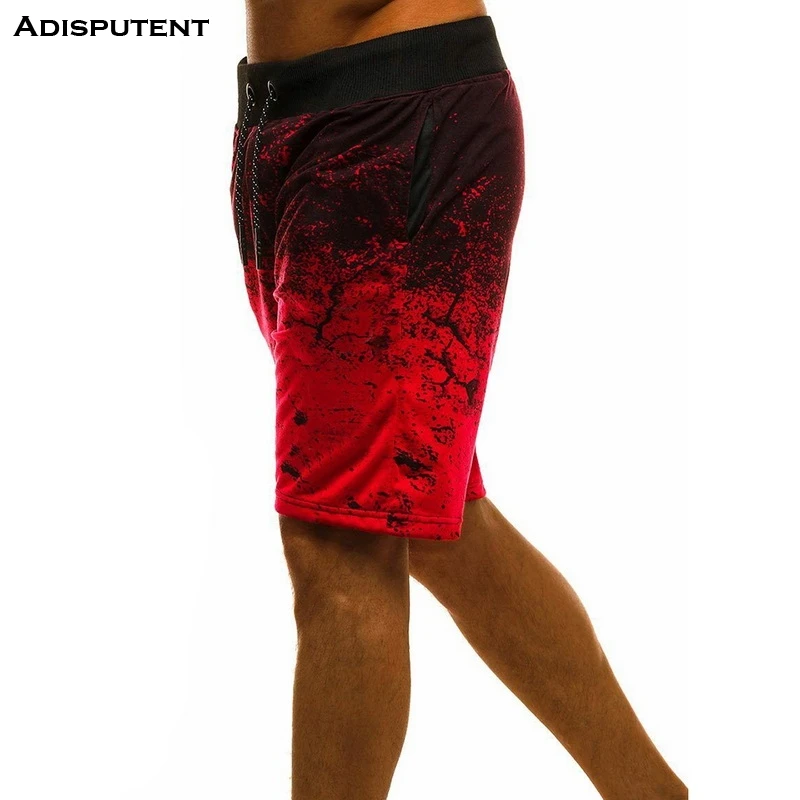 

Adisputent 2019 Men's Printing Casual Training Shorts With Pockets Running Jogging Shorts Homme Gradient Workout Fitness Bottom