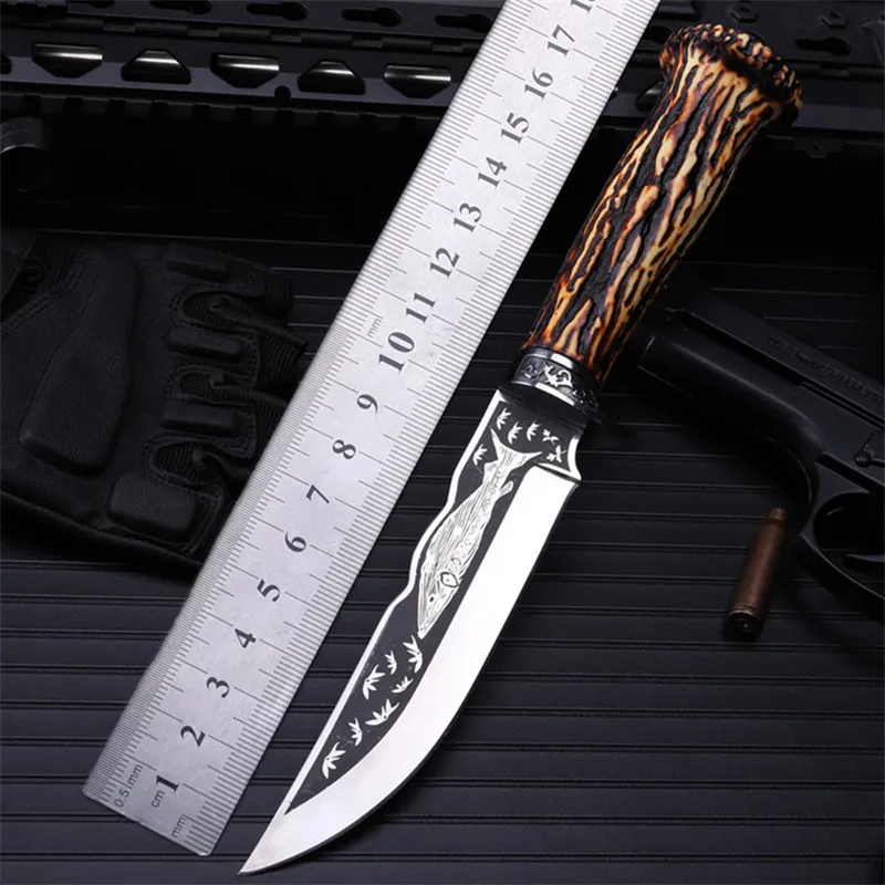 

Outdoor self-defense field high hardness saber wilderness survival fruit knife small straight knife folding knife whales