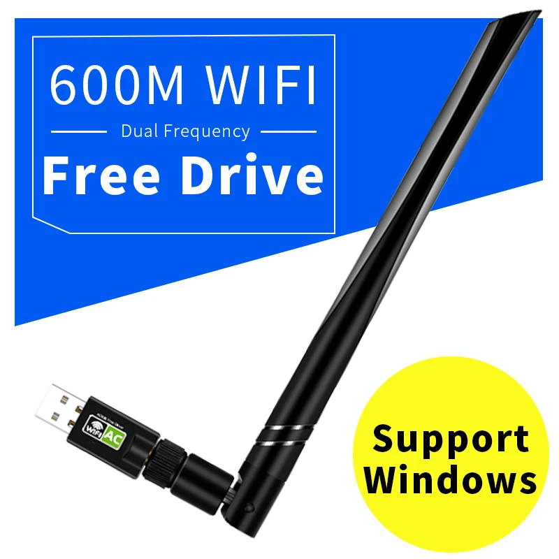 Бесплатный драйвер USB Wifi адаптер 600 Мбит/с Wi fi 5 ГГц антенна Ethernet ПК Lan ключ AC