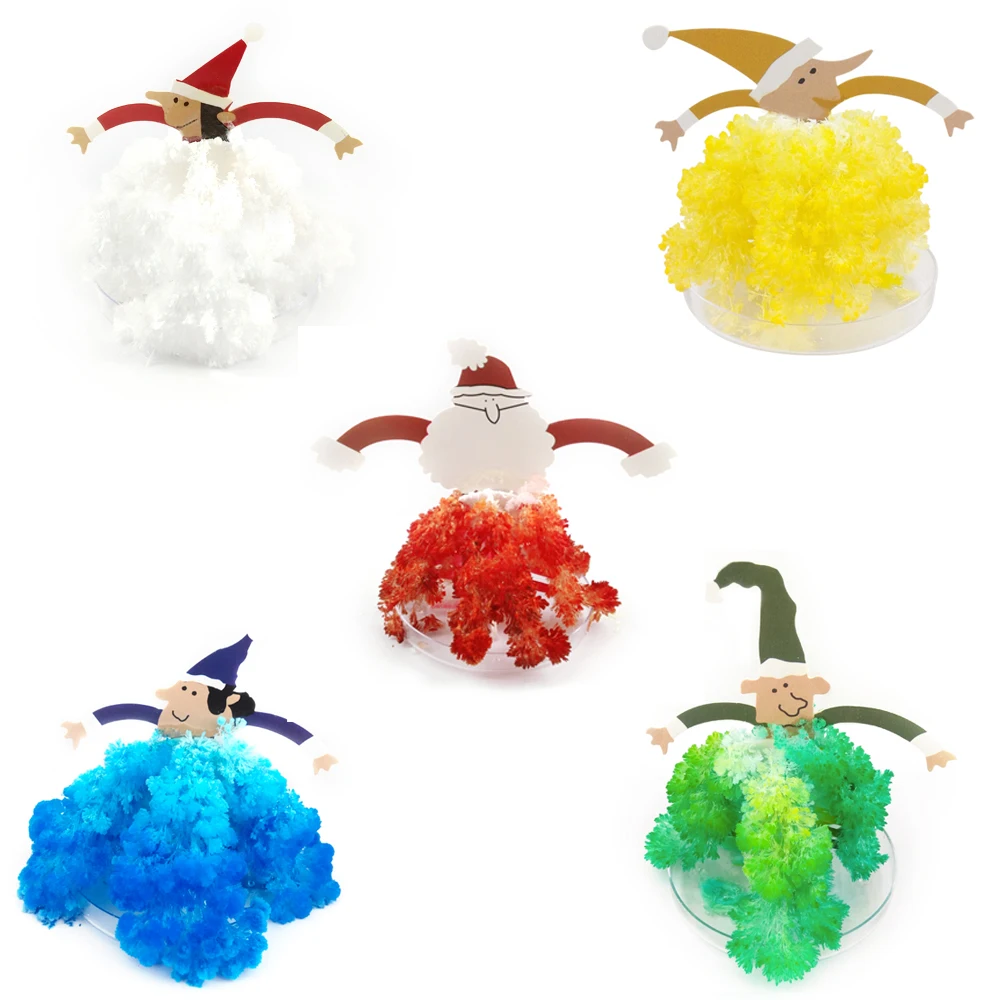 

2019 7x9x5cm Colorful Magically Grow Elf Trees DIY Magic Growing Paper Santa Claus Tree Christmas Wizard Science Kids Toys 2PCS