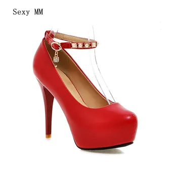 

Women High Heel Shoes Platform Pumps Woman Thin High Heels Party Wedding Shoes Ladies Kitten Heels Plus Size 34 - 40 41 42 43