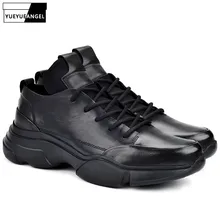 Роскошная брендовая повседневная обувь; мужские кроссовки на шнуровке; удобные черные кроссовки из натуральной кожи, визуально увеличивающие рост на 5,5 см; chaussure homme