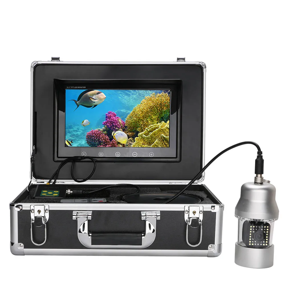 MAOTEWANG 10 Inch 50m 100m Underwater Fishing Video Camera Fish Finder IP68 Waterproof 38 LEDs 360 Degree Rotating Camera