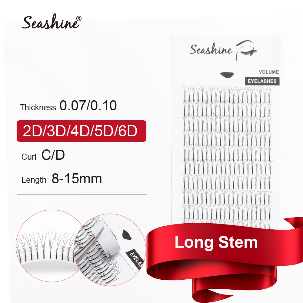 

Long Stem Volume Lash Supplies Eyelash Extension Premade Fans 2Bundles-7Bundles Russian Volume Lash Soft And Curved Premade Fans