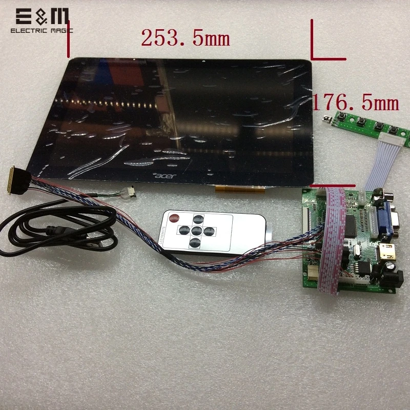 

E&M 10.1 inch 1280*800 Capacitive Touch Screen IPS LCD Module Monitor Display Backing Car HDMI VGA AV Raspberry Pi 3 Remote