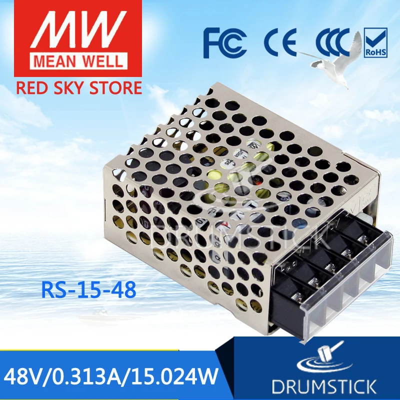 

[VII] Hot! MEAN WELL original RS-15-48 48V 0.313A meanwell RS-15 48V 15W Single Output Switching Power Supply
