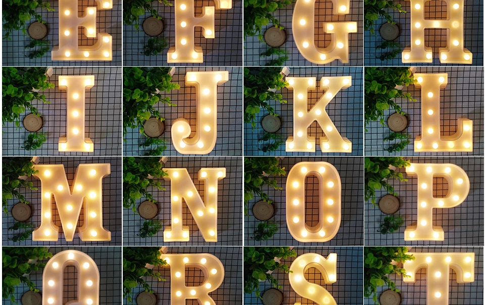 A-Z Alphabet Letter 3D LED Table Light Symbol Indoor Decoration Chirstmas Wedding Party Marquee Sign Romantic Display wall lamp (8)