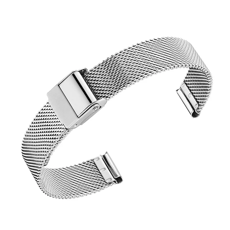 

Top Brand Luxury Stainless Steel Wrist Watch Straps Size 12mm 14mm Sliver Elegant Watches Band Men Male Women Ladies Mesh Bands