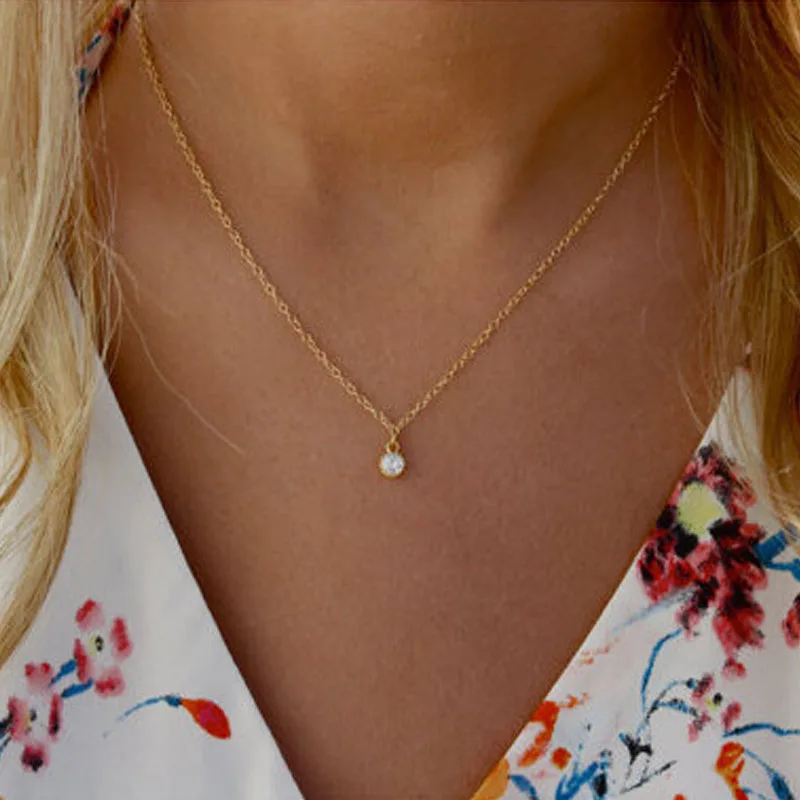 

2018 New Fashion Gold short chain Necklace For Women Pendant Chokers Minimalist Charm Choker Necklace