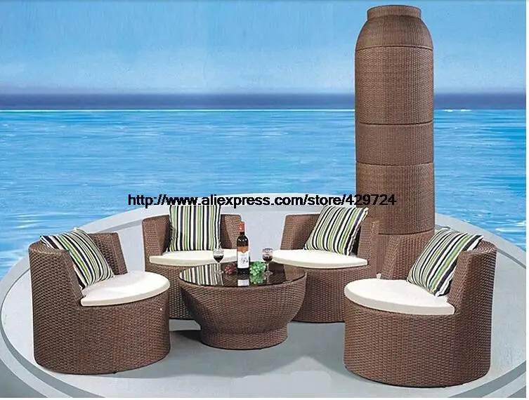 

Creative Rattan Furniture Bottle Shaped Outdoor Sofa Set Garden Furniture Chair Table Sofa Set Wicker Patio Furniture HFA110