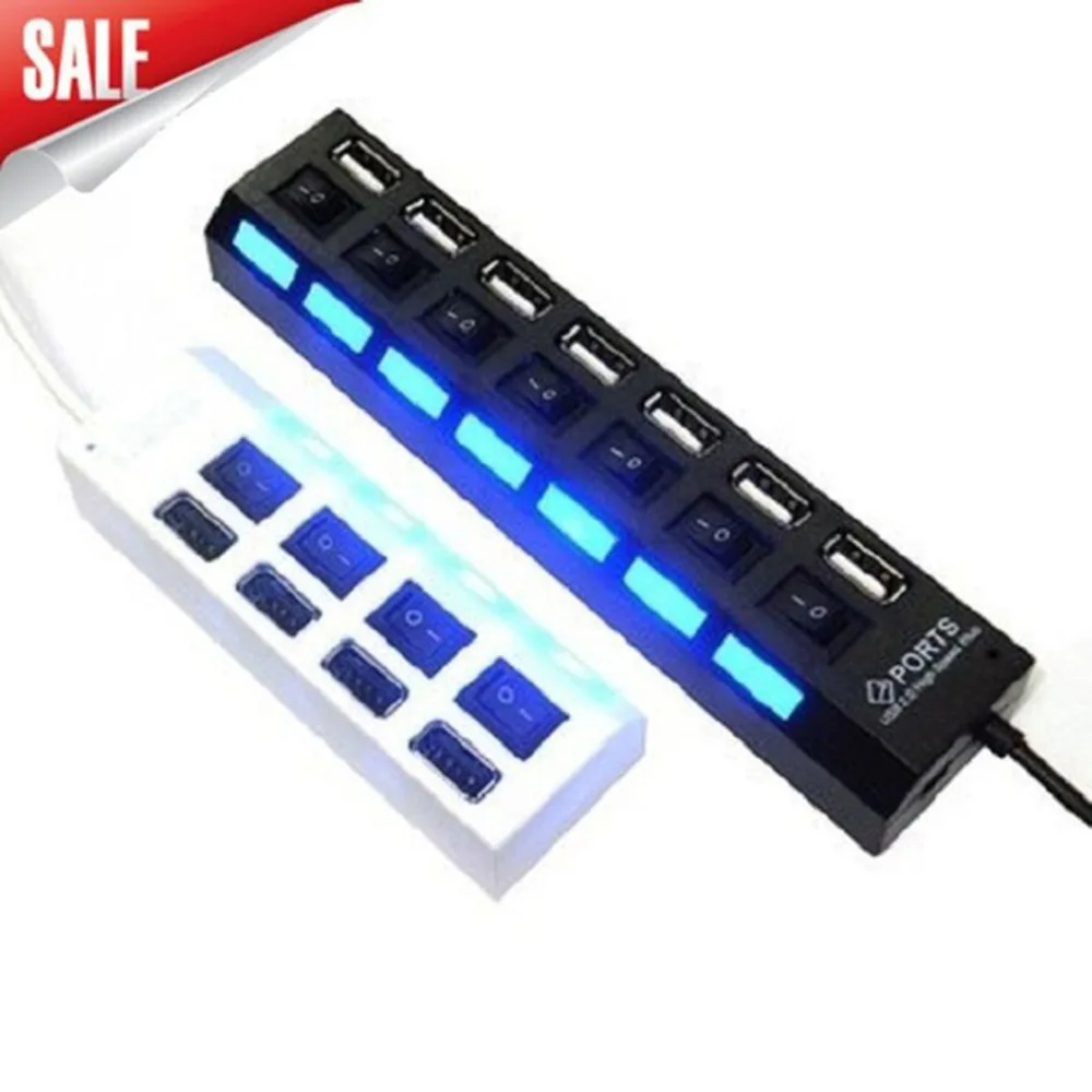 Разъем со светодиодным индикатором 7 портов USB3.0 адаптер концентратор питания