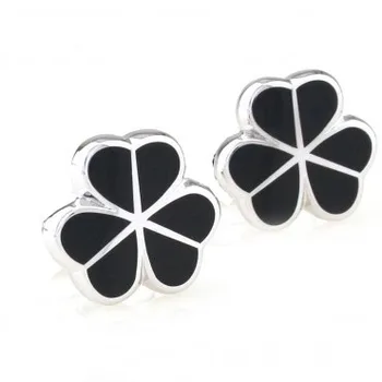 

Black Three Leaf Clover Cufflink Cuff Link 15 Pairs Wholesale Free Shipping