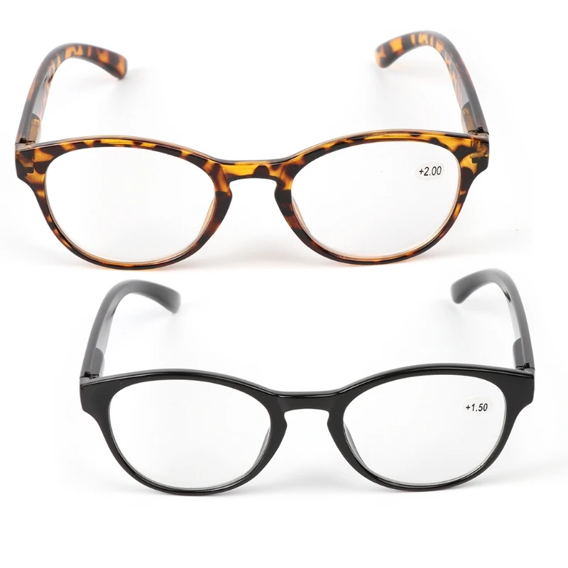 Unisex Spring Hinge Round Reading Glasses Presbyopic Eyeglasses +1.0 4.