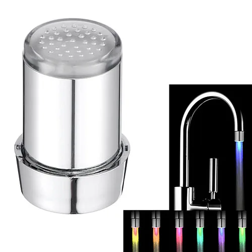 7 Colors Changeable ABS Led Faucet Light Colorful Faucets Nozzle Spouts Water Tap Nozzle With Adapter Kitchen Faucet Accessories