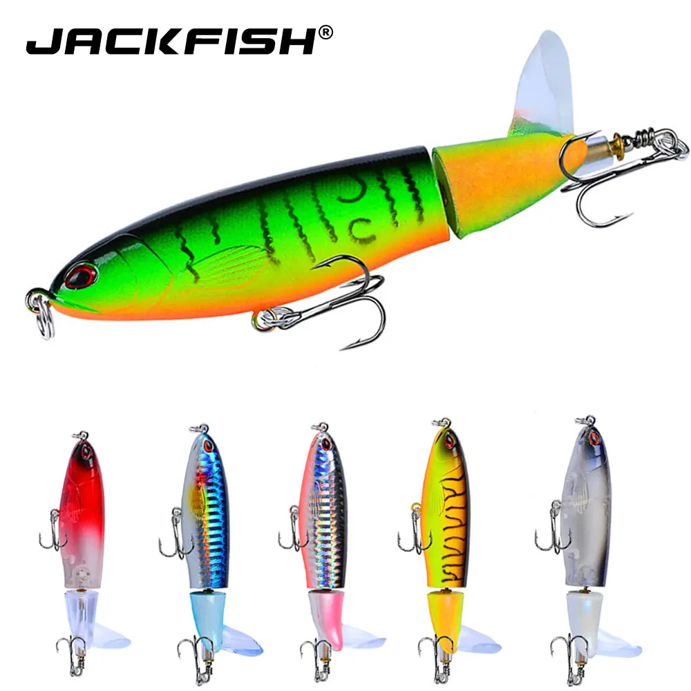 JACKFISH Whopper Поппер 10 см/15 г Topwater рыболовная приманка искусственная приманка Жесткий плюпер мягкий вращающийся хвост рыболовные снасти Geer