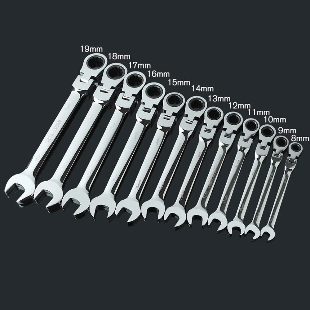 

1pc 6-19mm Activities Ratchet Gears Wrench flexible Open End Wrenches Repair Tools To car repair Bike Torque Wrench Spanner