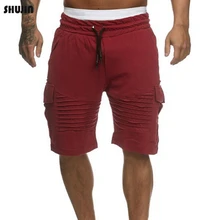 SHUJIN мужские тренировочные брюки повседневные Шорты Средняя талия тренировочные штаны для бега фитнес брюки мужские летние однотонные свободные пять шорты Homme