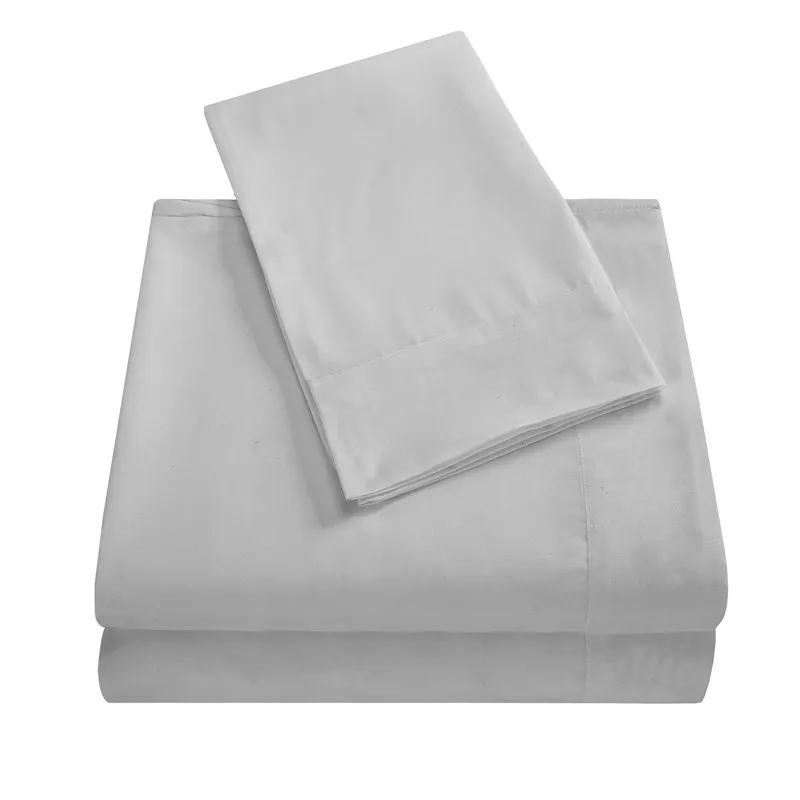 Глубокий карман 4 шт. простыня комплект, однотонный комплект постельных принадлежностей, включает в себя плоский лист, простыня, наволочка. Супер король/королева/Твин/Полный Размер 28 - Цвет: Light grey