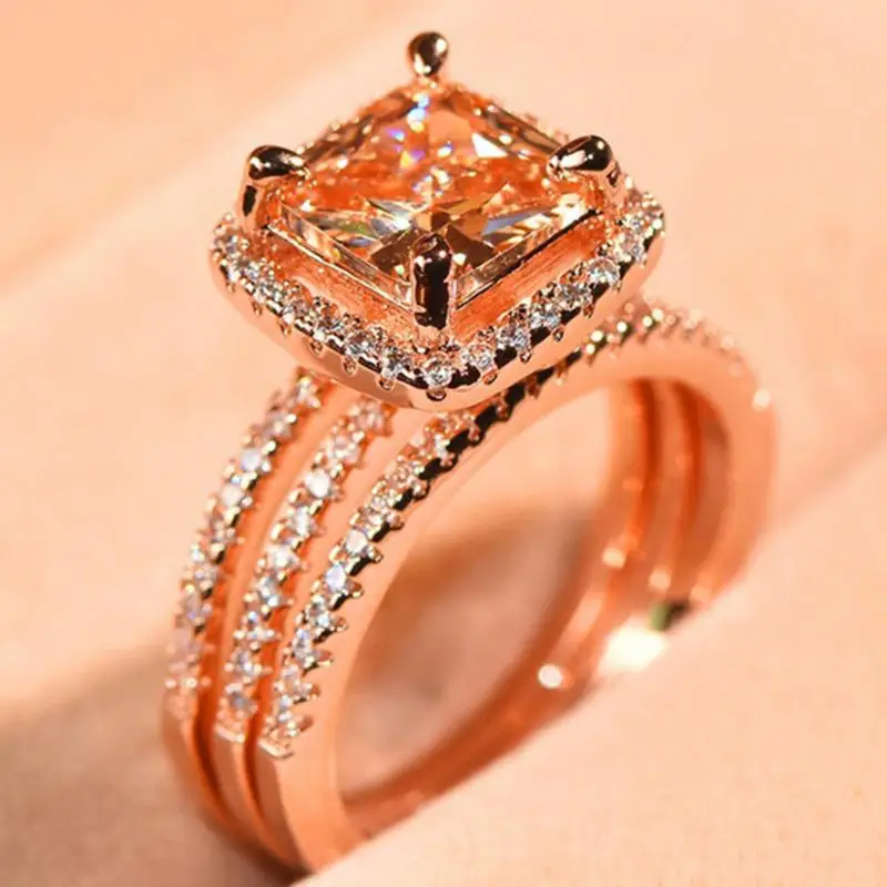 2022 Fashion Women Rose  Gold  Engagement Anniversary 