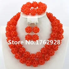 Мода африканские бусы комплект ювелирных изделий нигерийская свадьба женские модные украшения из бисера комплект