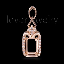 Loverjewelry бренд ювелирных изделий Натуральный 5x7 мм изумрудная огранка алмаз полу крепление кулон WP078