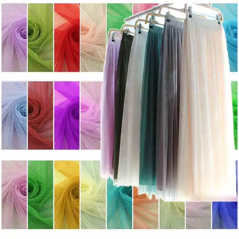 Soft tulle mesh fabric 160*500cm for wedding dress cloth Netting ...