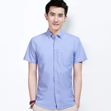 Короткий рукав синий топ мужские платья рубашки хлопок Лето Тонкий Мода Формальные Офисные белые рубашки мужские платья одежда высокого качества