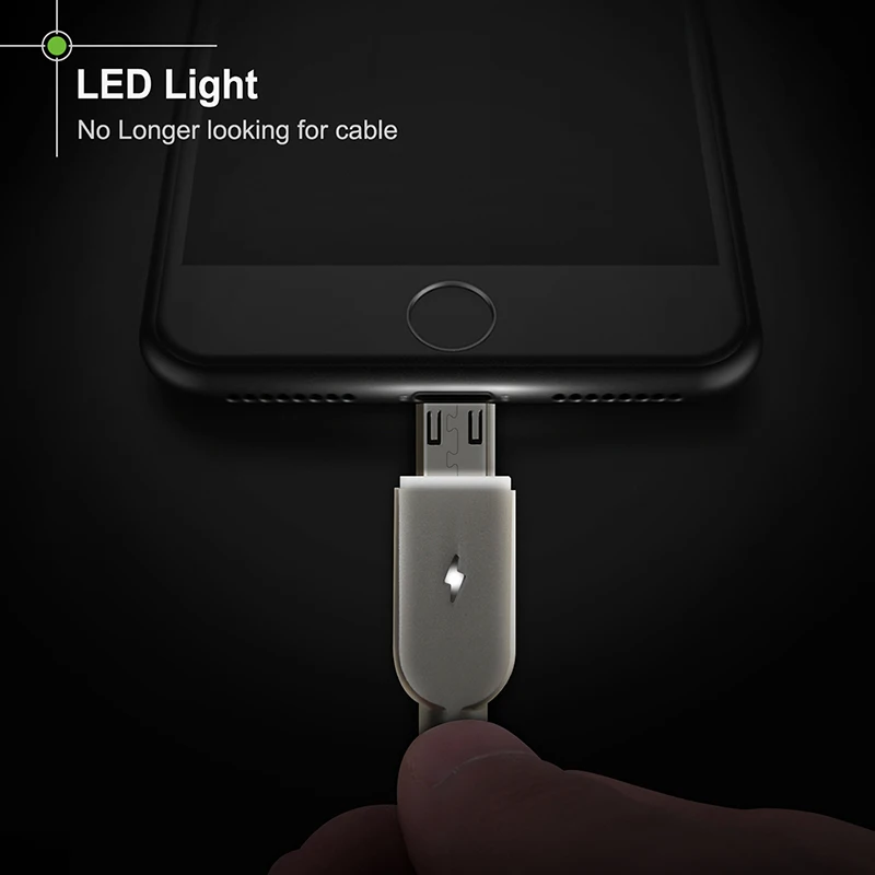 Кабель Micro USB Cabletime для Samsung Android светодиодный кабель из цинкового сплава изоляция