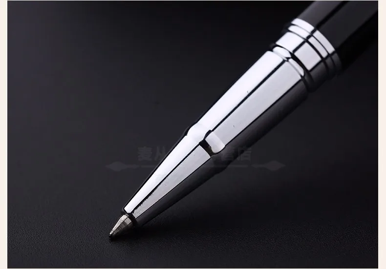 Полностью металлическая шариковая ручка, черно-белая роликовая ручка для подарков, офисных принадлежностей, материалов по воздуху