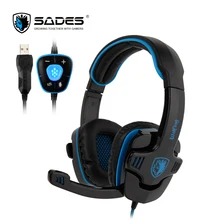 SADES WOLFANG игровая гарнитура USB геймерские наушники Virtual 7,1 объемный звук для ПК/ноутбука