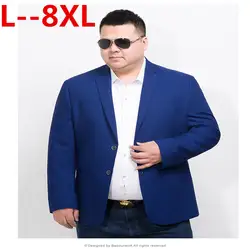 Плюс размер 10XL 8XL 6XL 5XL Блейзер Для мужчин s повседневная куртка одноцветное Цвет хлопок Для мужчин Блейзер Для мужчин Классические Для