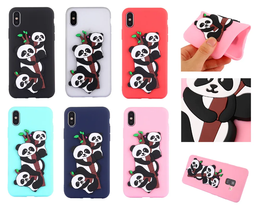 

3D Lovely Panda Case for iphone X Cover Soft Silicone Protect Cover for iphone 8 Case for iphone 8 plus 8+ phone case cover