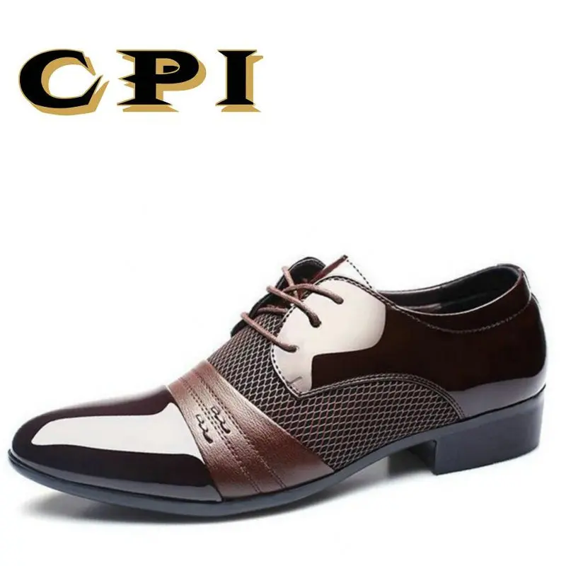 

CPI 2018 New men's dress leather shoes Fashion Men Wedding Dress Shoes Comfortable Breathable Men's banquet shoes ZY-20