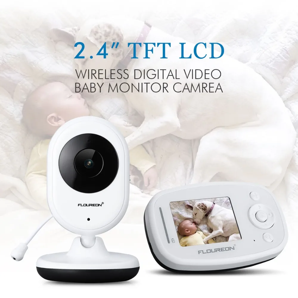 Floureon ночное видение младенческий беспроводной монитор Детская Цифровая видеокамера аудио Музыка температура дисплея LCD няня монитор