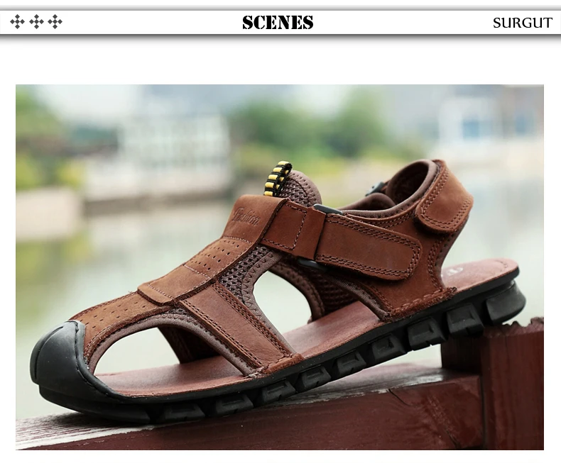 Сургут бренд классический Для мужчин из натуральной кожи мягкие сандалии удобные босоножки высокого качества Для мужчин римские Летняя