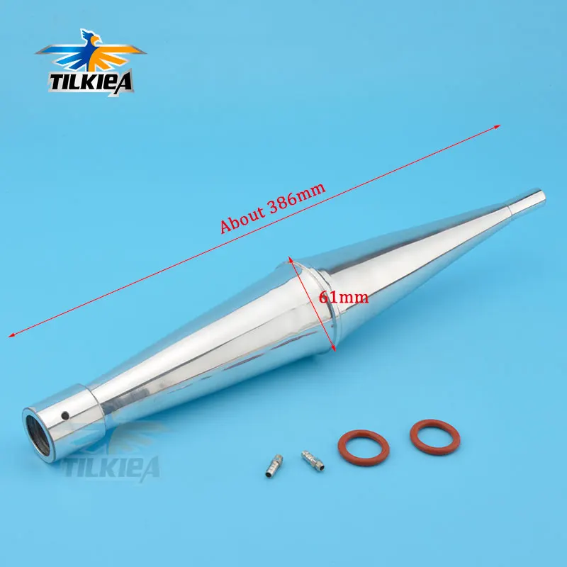 

Aluminum Alloy mufflered pipe L386mm for 23-30cc Zenoah gas marine engine for rc boat