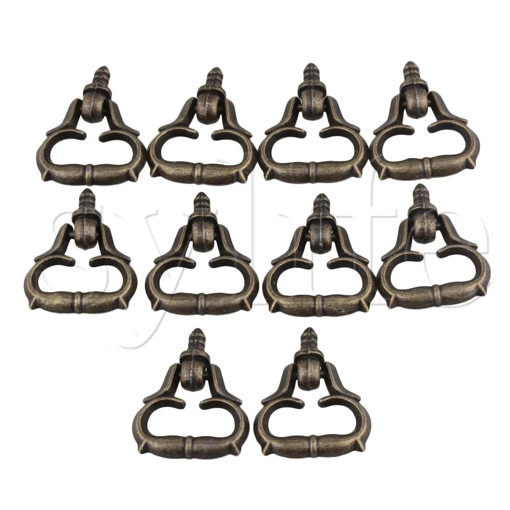 

10Piece Screw Thread Mini Zinc Alloy Vintage Drawer Pull Handle 29x23mm