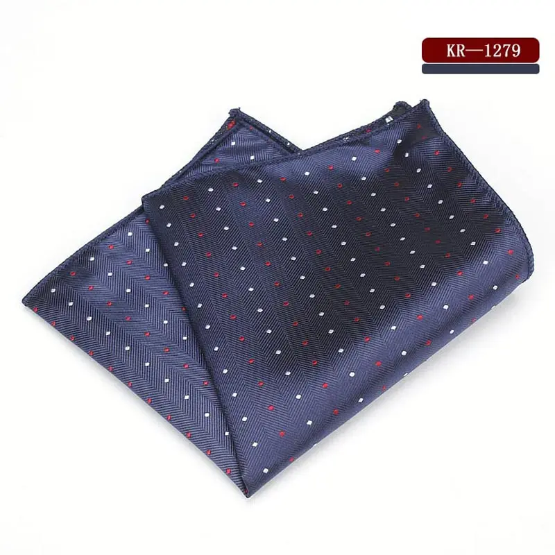 SFKR 1279 KR1273-1292 Роскошные Для мужчин полиэстер шелк модный мужской Карманный платок квадратный Винтаж горошек платки Свадебная вечеринка полотенце для сундуков 22*22 см - Цвет: SFKR 1279