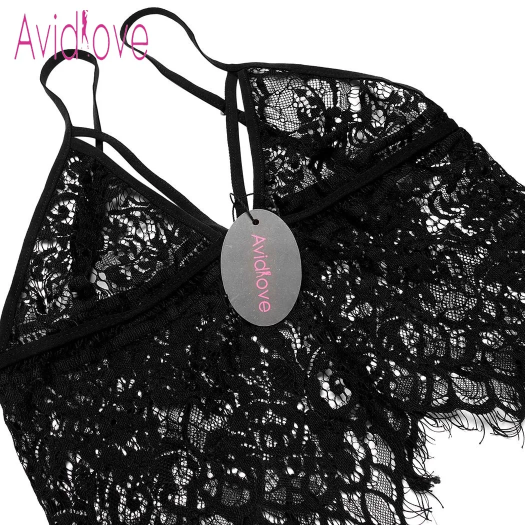 Avidlove Hot Erotic Underwear Sexy Lingerie Set Women Embroidery Bra Lace Floral Crop Top Bra and Panties Sets Exotic Intimates