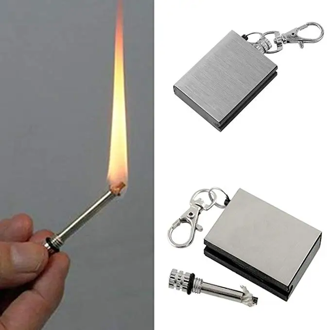 Instant Emergency Fire Starter Flint Match Lighter Lighter Metal
