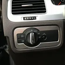 Для VW Volkswagen 2011 2012 2013 Touareg автомобильный Стайлинг лампа фары автомобиля переключатель крышка из нержавеющей стали декоративная отделка